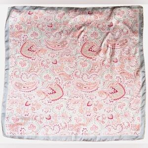 Pretty Persuasions Pink Gray Paisley Square Scarf NWT